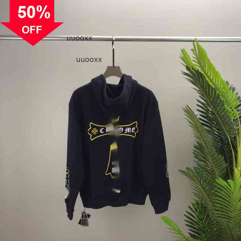 

European American Winter High Quality Chrome//heart and Hoodie Men' Pullover Cross Sanskrit Printing Trendy Br for Men Fl0h, Royal blue