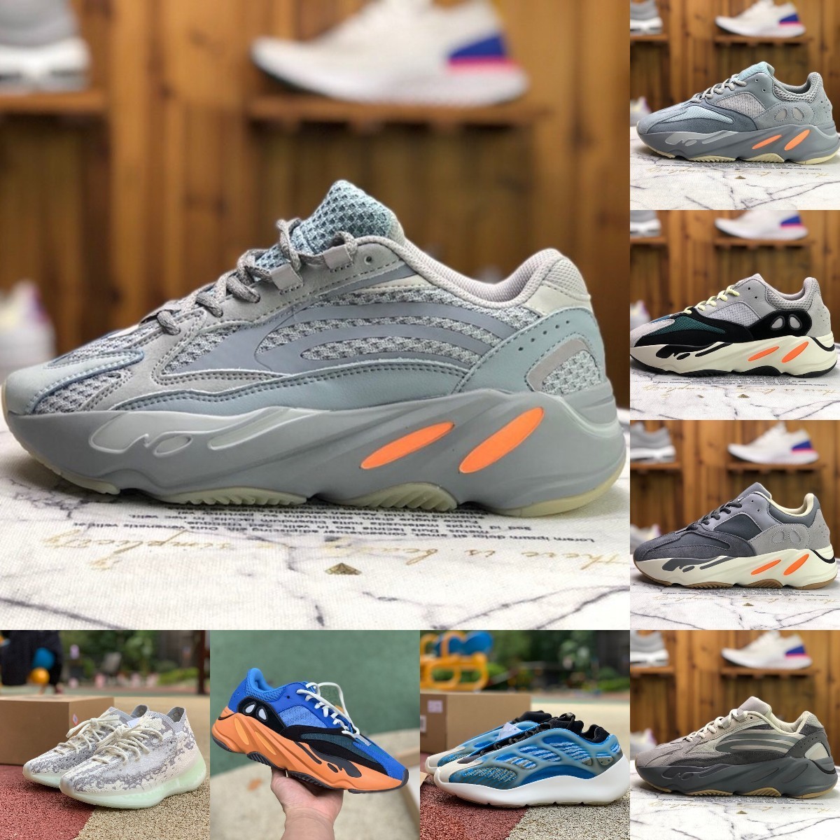 

High Quality Men Women 700 Running Sports Shoes Runner Sea Bright Blue Inertia V3 V2 Geode Alvah Static Magnet Wave Solid Grey Tephra Designer Trainer Sneakers Y558, Please contact us