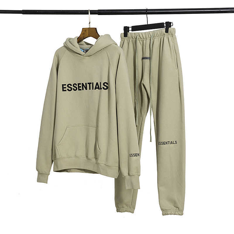 

European and American Essentials Fleece Hoodi Suit100%cotton Designerjerry Lorenzo Sport Suit Jogging Trouser Man Tracksuit Set Sw, Beige