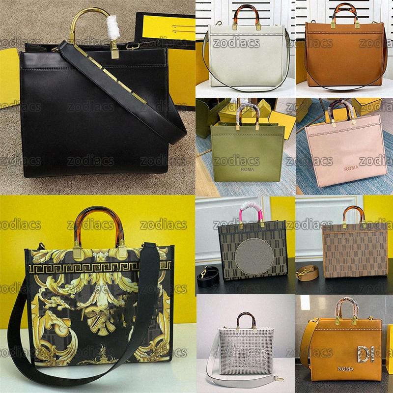 

2022 sushine tote bag printed leather logo shopper two-toned perforated crossbody bag jacquard fabric wallet Luxurys Metal letter strap handbag totes 09jx#