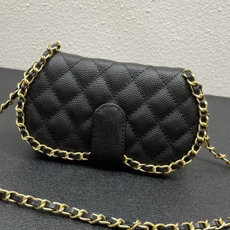 

Design Shoulder Bag Imported Leather Caviar Pattern Braided Chain Ladies New Large Capacity Fashion Versatile Multifunctional Messenger Bag, Light brown