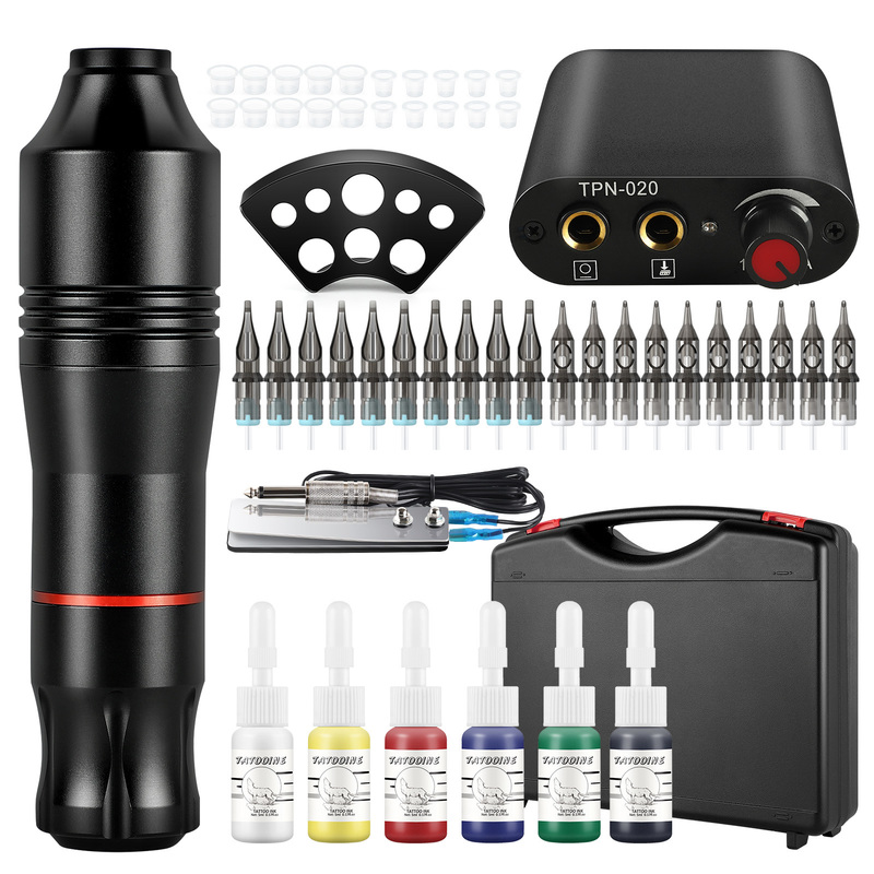 

TATOOINE Complete Tattoo Machine Set Rotary Gun With Cartridges Needles Tattoo Power Supply Inks For Tattoo Beginners Artist 220728