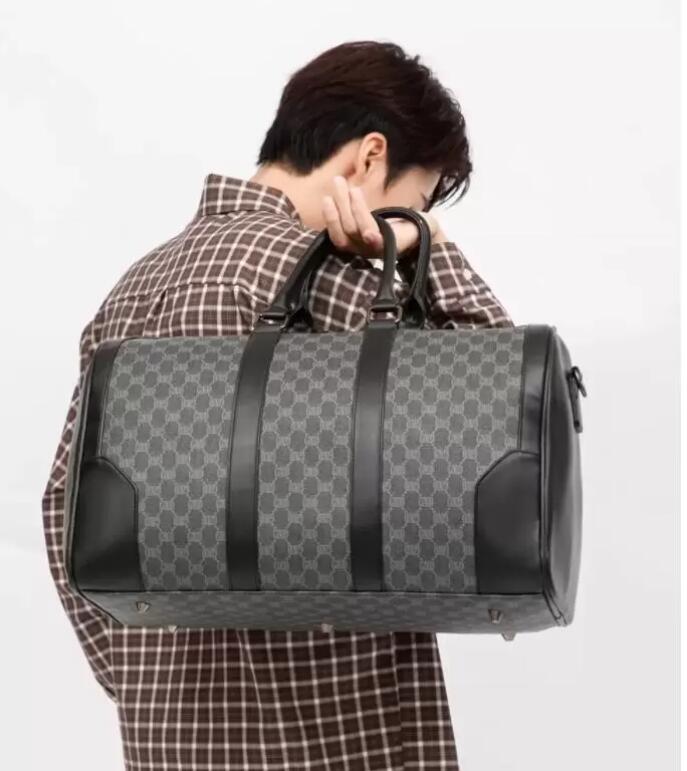 

Top Quality 55cm Men Duffle Bag Travel Bags Hand Luggage PU Leather Handbags Large Suitcases