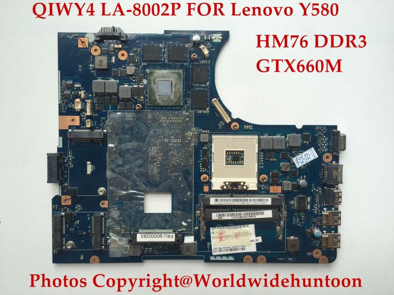 

Motherboards Original Laptop Motherboard For Lenovo Ideapad Y580 QIWY4 LA-8002P HM76 PGA989 DDR3 GTX660M Fully Tested