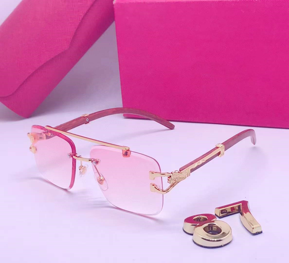 

Wholesale Selling Style 87 Sunglasses Original Genuine Natural black and white vertical stripes Buffalo horn Rimless Male Female Glasses Unisex with box