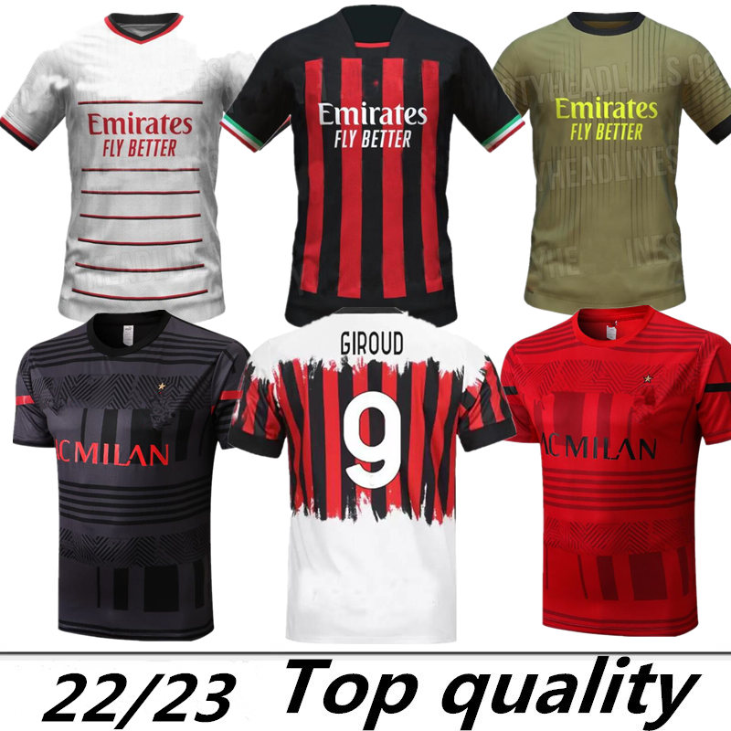 

AC home 22 23 GIROUD soccer jersey IBRAHIMOVIC KESSIE football shirt 2022 2023 away TONALI REBIC THEO BRAHIM R.LEAO LAZETIC Fourth 4th Ac, 12