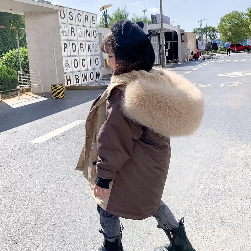 

Women's Fur & Faux 2022 Fashion Parker Autumn And Winter Children's Coat Male Female Baby Parka Mid-Length Rex Thickened, 04