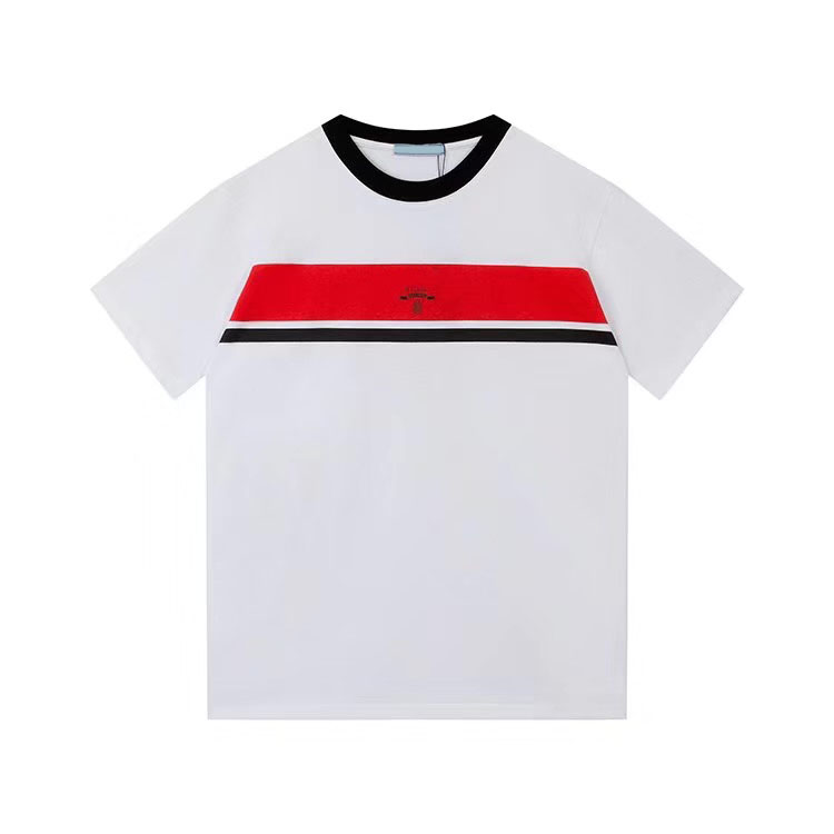 

Men's T-Shirts Round neck embroidered and printed polar style summer wear with street pure cotton 2we, White