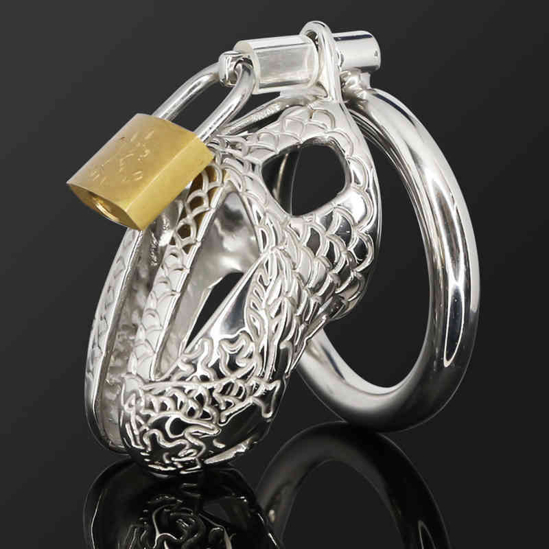 

NXY Chastity Devices Stainless Steel Male Cage Snake Cock Glans Lock Ring Penis Prison Delay Ejaculation BDSM Sex Toys For Men C017 220106