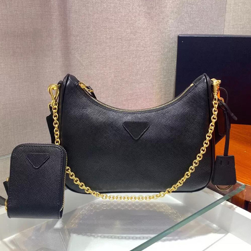 

Hot fashion Re-Edition 2005 Nylon woman luxurys men designers bags high quality lady Womens mens crossbody tote 2022 Hobo Chain Shoulder Bag Handbags 10 color with box, Beige