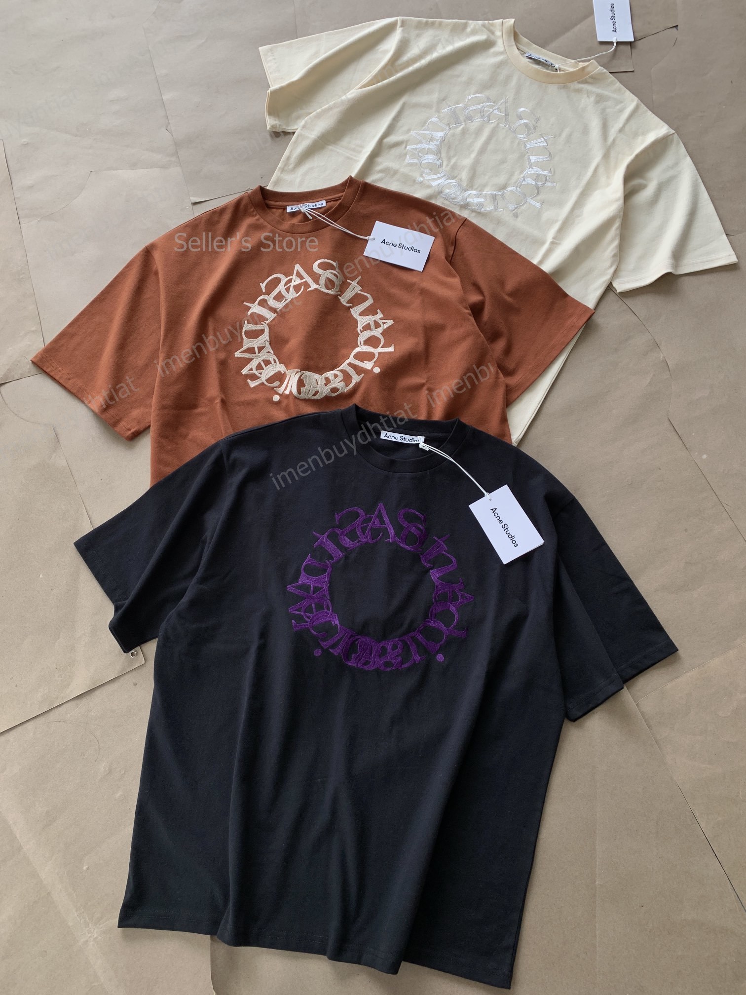 

2022 Nordic Luxury Brand Ac Studios Summer Short Sleeve t Shirt Version Embroidery Men Women Couple 100% Cotton Hip Hop High Street Oversize Casual Tee, Beige