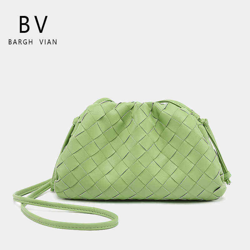 

Designer Womens Bottegass Handbags Venetas Genuine New Mini Messenger Single Shoulder Cloud Diagonal Straddle Handbag, Matcha green tea