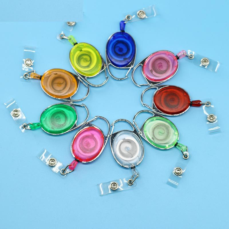 

Card Holders Retractable ID Holder Key Chain For Office Name Badge Reel With Clip RingCard, 1pcs colour random