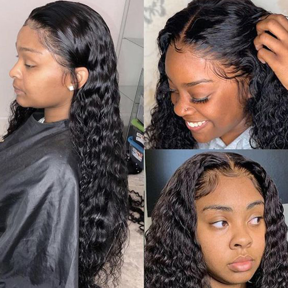 

LX Brand Water Wave Lace Front Wigs Lace Front Frontal Brazilian Hair Wigs Waterwave Lace Front Wig Free Part Transparent Frontalfactor, 13x4 frontal wig
