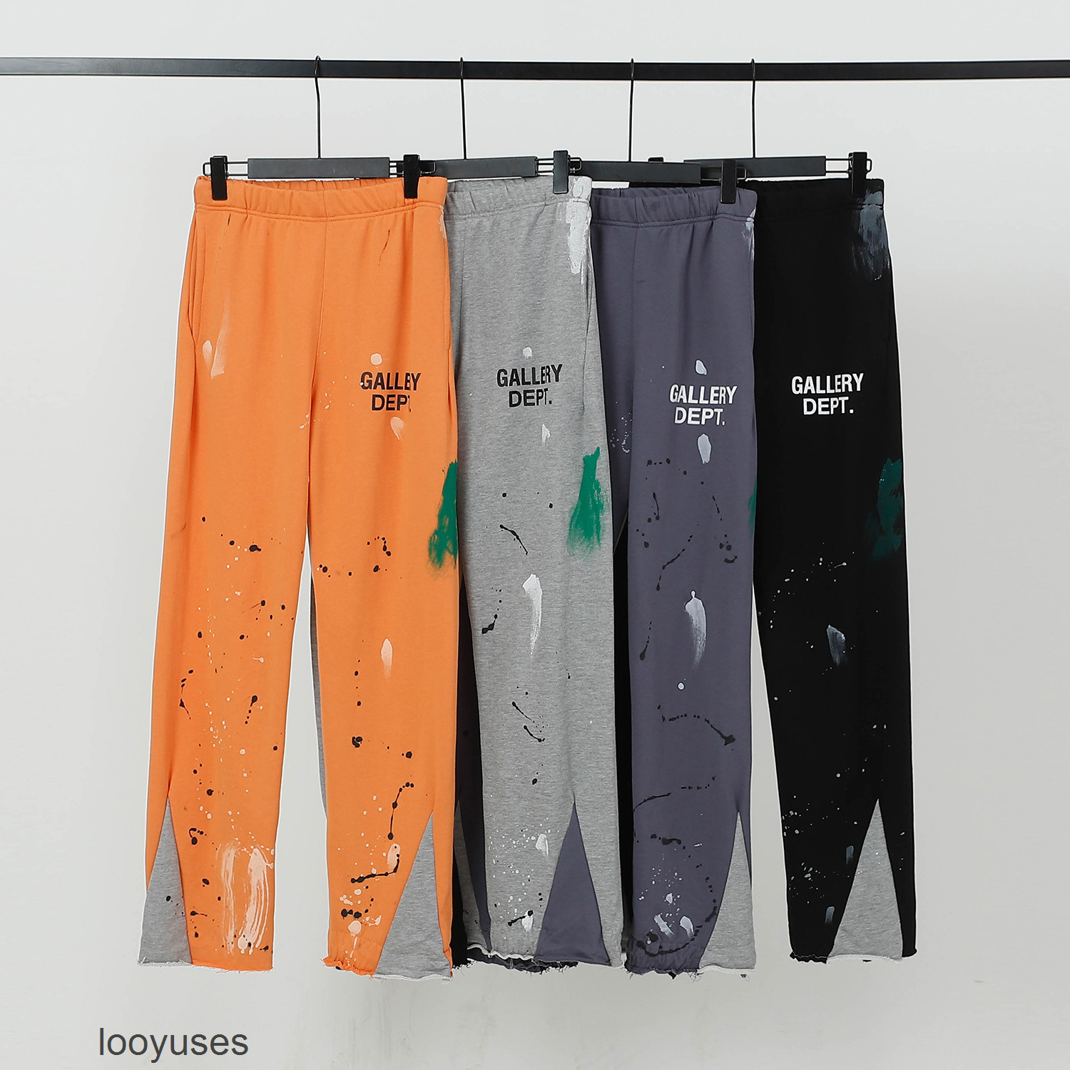 

Mens Pants Galleryes Sweaterpant Dept Speckled Alphabet Print Men' Women' Lovers' Loose Versatile Casual Pants Straight, Gray