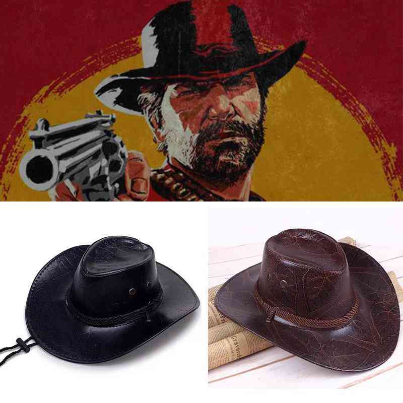 

Designer Trucker Straw Cowboy Hat Man Woman Game Red Dead Redemption 2 Cowboy Western Cowboy Knight Mountaineering, Windbreak rope