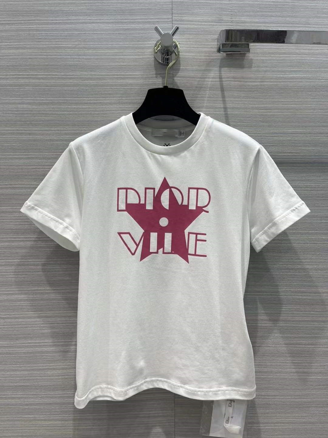 

Milan Runway Tops 2022 Spring Summer O Neck Short Sleeve Print Panelled Designer T-Shirt Brand Same Style Tees 0422-8, Picture color