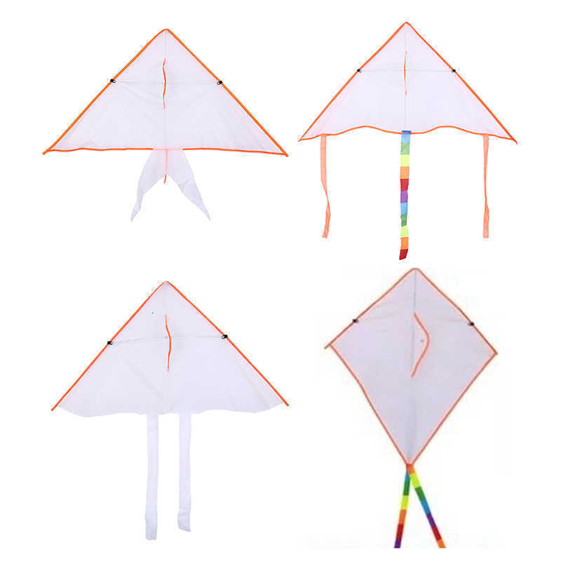 500 Pcs Wholesale Mix 4 Style Shape DIY Painting writing graffit Colorful Flying Foldable Outdoor Beach Kite Children Kids Sport Funny Toy-image-755642360