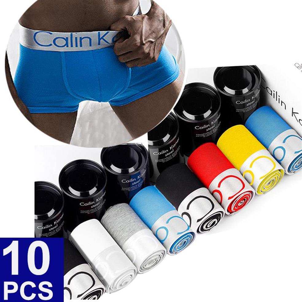 

Underpants 10PCS Lot Brand Boxers Underwear Men Cotton Boxer Homme Man Gay 224h, 10 pcs orange