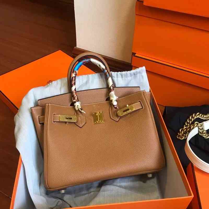 

Leather Bags Herme Birkins Togo Leather Gold Brown 25 30 35 platinum bag gold buckle silver buckle, Sky blue