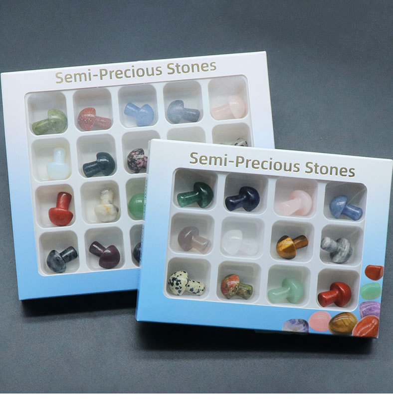 

Natural Stone Carved Crystal Mini Mushroom Healing Reiki Mineral Statue Crystal Ornament Home Decor Gift jewelry making