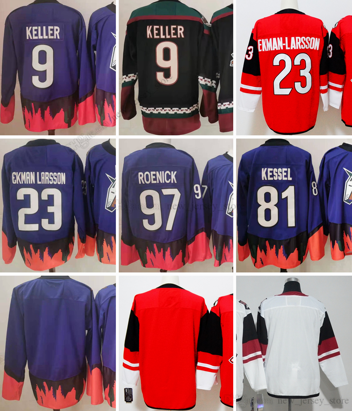 

Movie College Ice Hockey Wears Jerseys Stitched 23OliverEkman-Larsson 9ClaytonKeller 81PhilKessel 97JeremyRoenick Men Jersey, As picture