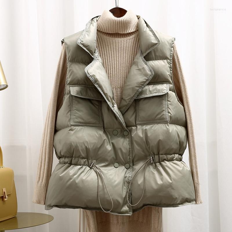 

Women' Vests Autumn Stylish Quilted Vest Women Winter 2022 Sleeveless Clothes Warm Thick Cotton Padded Ladies Heating Waistcoat Outwear Luc, Black