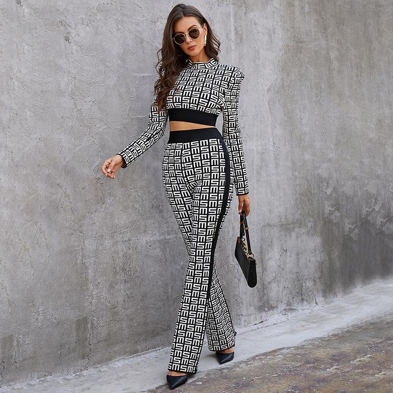 

Women' Two Piece Pants Set Women Sexy Club Outfits 2 Trouser Sets Summer Tracksuit Rave Pant Suits Festival Luxury Designer ClothingWomen, Black-c1355