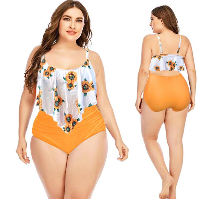 

Women's Swimwear Printed Ruffle High Waist Bikini Set Women Two Pieces Swimsuits Sexy Beachwear Plus Size 4XL/5XL Bathing SuitWomen's, Swimwear 4