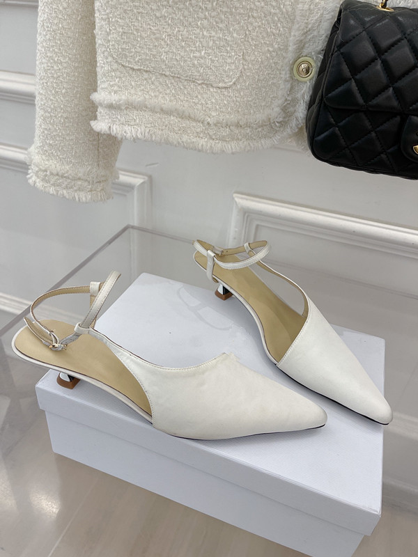 

Women Luxury Brand Design Pointed Toe Kitten Heel Shoes Slingback High Heels Sandals Women Dress Party Pumps 0614, 01