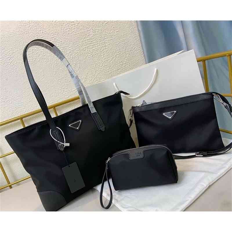 

Purse new parachute three piece set Tote Bag medium steamed stuffed bun mother bag three in one nylon bag same style, Classic black three piece set