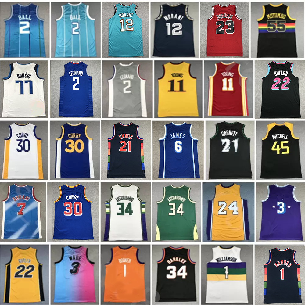 

Basketball Ja Morant Jersey Stephen Curry LaMelo Ball Bryant City Lillard Trae Young Zach LaVine Devin Booker Kevin Durant Antetokounmpo Joel Embiid Harden 75th, Colour 5