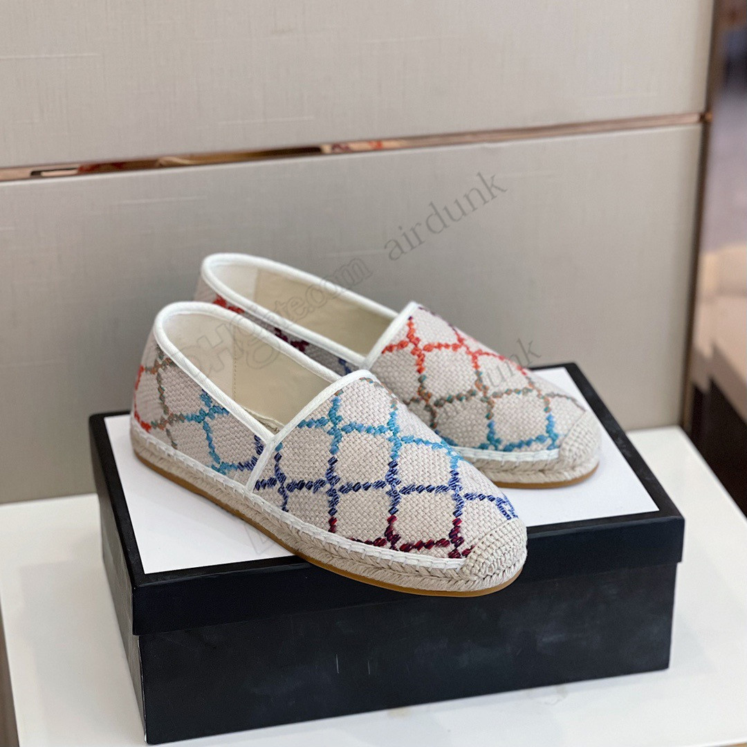 

2022 womens colorful platform espadrille slippers 55mm Canvas covered platform sandals espadrilles wedges dust bags size 35-41