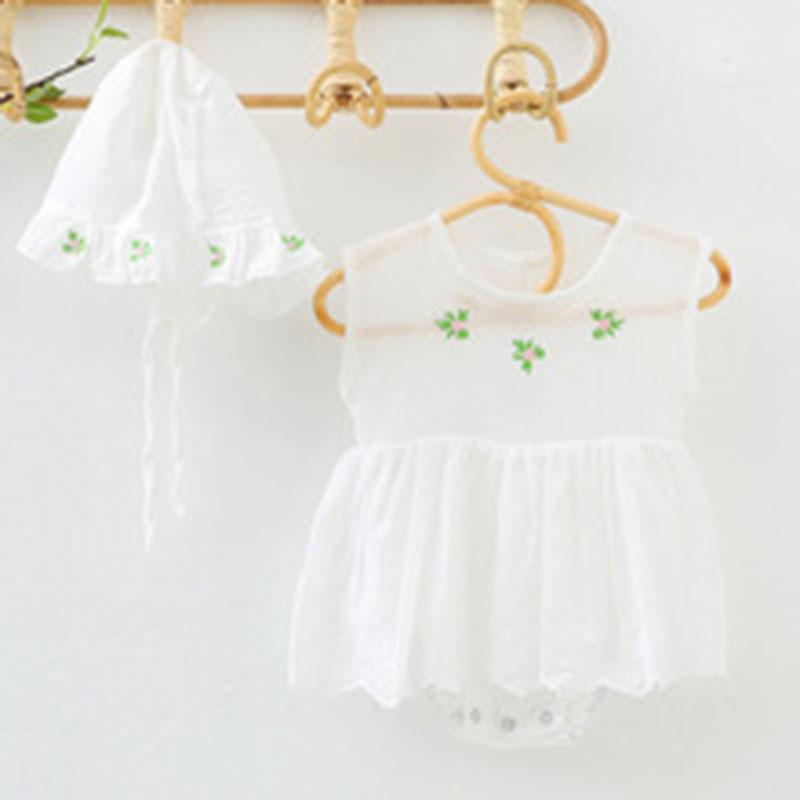 

Jumpsuits Baby Girls Rompers Sleeveless Embroider Jumpsuit Clothes Hat Summer Kids RompersJumpsuits, Gz134 pink