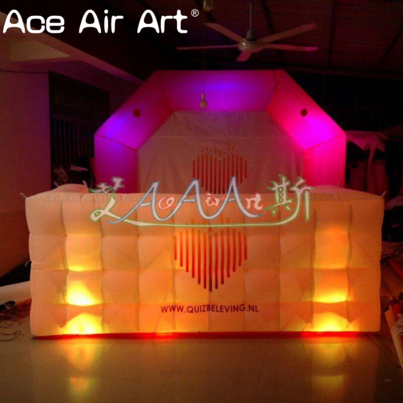 

Tents And Shelters Customized Free Standing Inflatable Lighting Arch Shaped Backdrop Pub Bar Counter Table For Amusement/outdoor Revelry