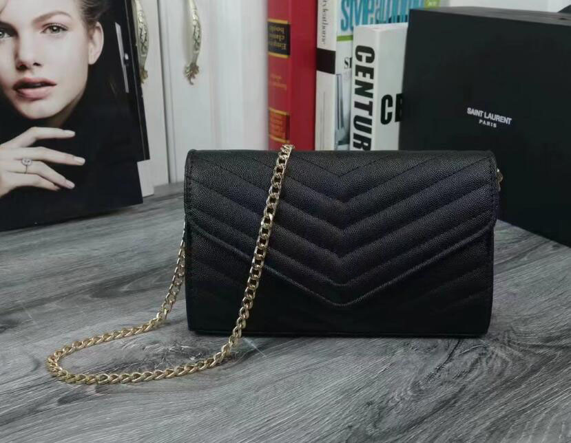 

Designer clutch handbags woc Envelope Genuine leather caviar bags wallet on chain purse fashion lady shoulder bag women handbag vintage card holder purse