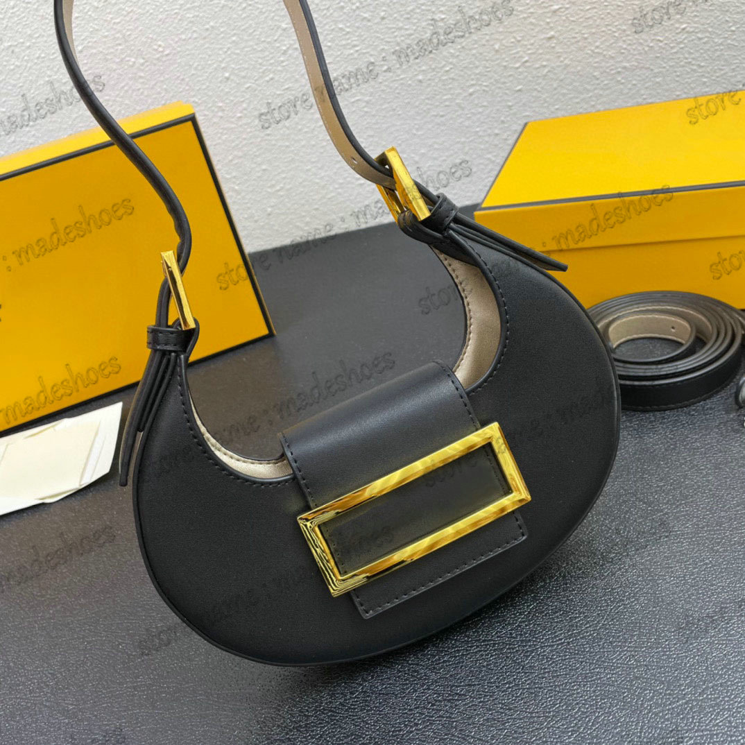 

Cookie Hobo Mini Half Moon Underarm Bag Womens Designer Leather CrossBody Luxury Vintage Handbag Decorated with Metal Letter Clasp