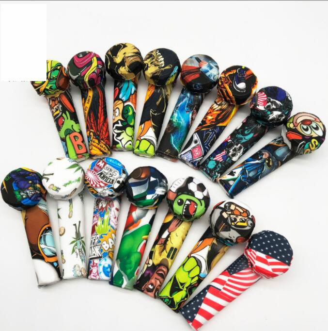 

Silicone pipe, printed metal, bright color, with metal smoke pot can be customized 4 inches 9*3*2.5cm