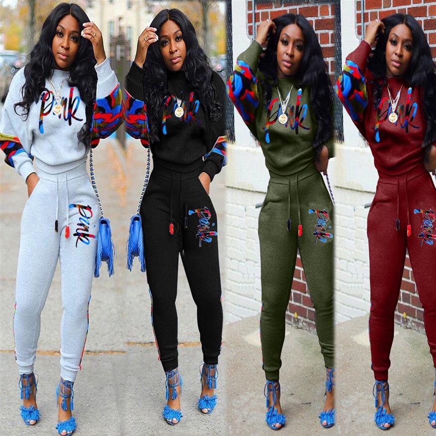 

Champions Women brand 2 piece set fall winter clothes fitness gym sweatshirt pants sweatsuit pullover leggings outfits hoodies bod334a, Green
