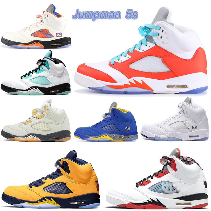 

Jumpman 5 PRFC Basketball Shoes men 5s Raging Red Stealth 2.0 Fire What The White Cement Metallic retro International Flight Oreo mens sports sneakers 40-47