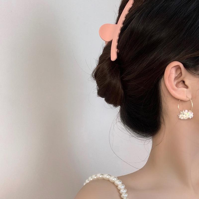 

Dangle & Chandelier Fashion Jewelry Flower Resin Earrings Delicate Design Sweet Korean Temperament Round Wire For Girl Fine AccessoriesDangl