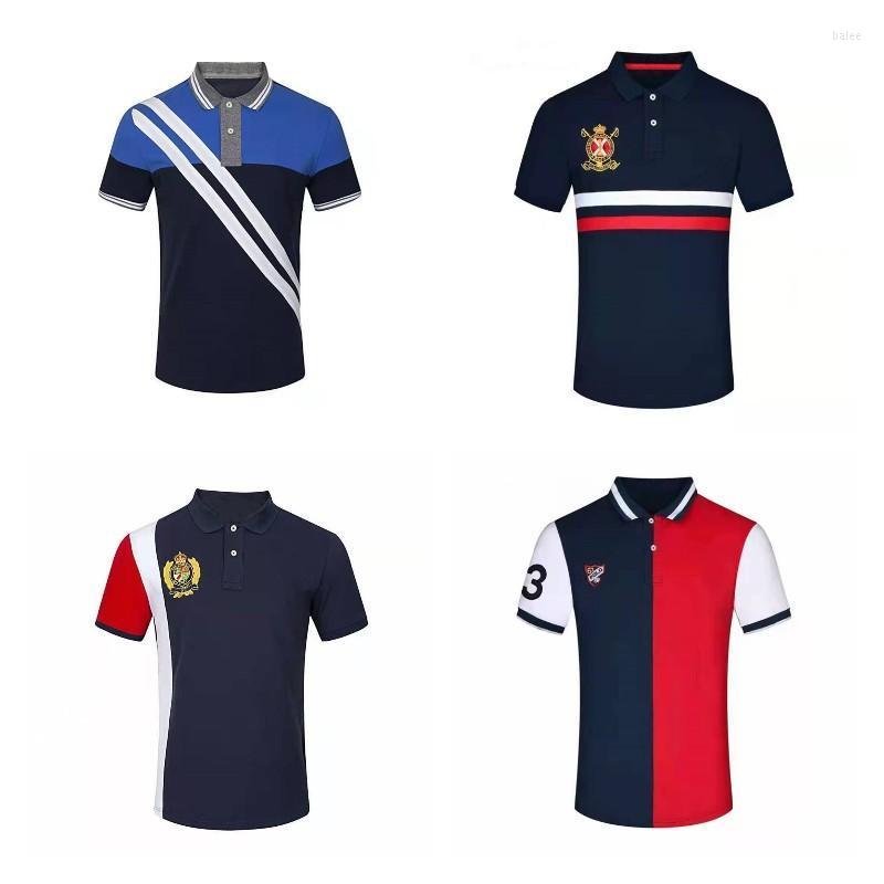 

Men's Polos Men's Short-sleeved Embroidered Shirt Summer 2022 Striped Horse Stitching TopMen's Men'sMen's, 9-big horse