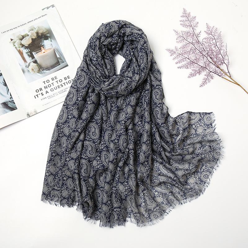 

Scarves Spain Fashion Spring Women Viscose Scarf Plain Cashew Floral Hijab Shawls And Wraps Female Foulard Echarpe Muslim Sjaal 180 90CmScar