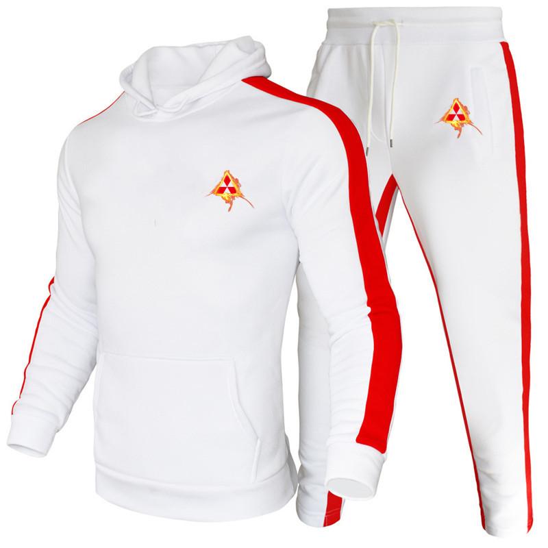 

Men's Tracksuits 2022 Spring And Autumn Hooded Sweater Suit Mitsubishi Logo Fashion Novel Trend Casual All-match Sports, Gray