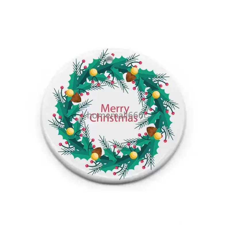 

Blanks Sublimation Ceramic Ornament tile ornament pendant hanging decoration 3 inch Christmas Ornaments Personalized Handmade for Tree Decor 2023