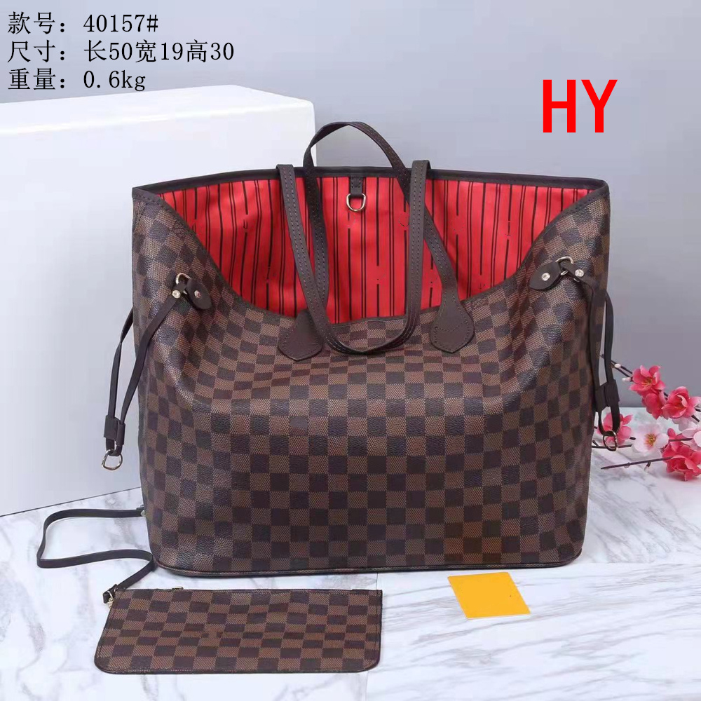 

women's designers Luxury Famous shoulder bag totes purse handbag message bags cluth top quality brand classic flap Crossbody pu leather Old flower #40157 50CM Damier