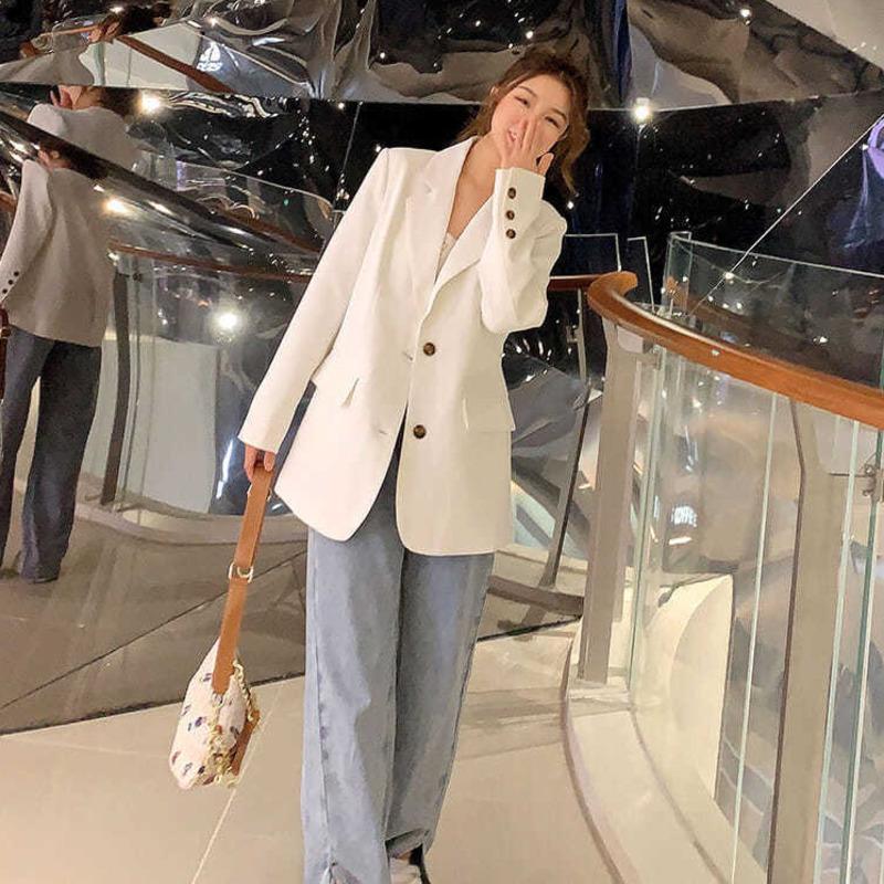 

Women' Suits & Blazers Cardigan Blazer For Women Fashion With Buttons Coat Vintage Casual Long Sleeve Office Lady Outerwear Chic Tops Coats, Black