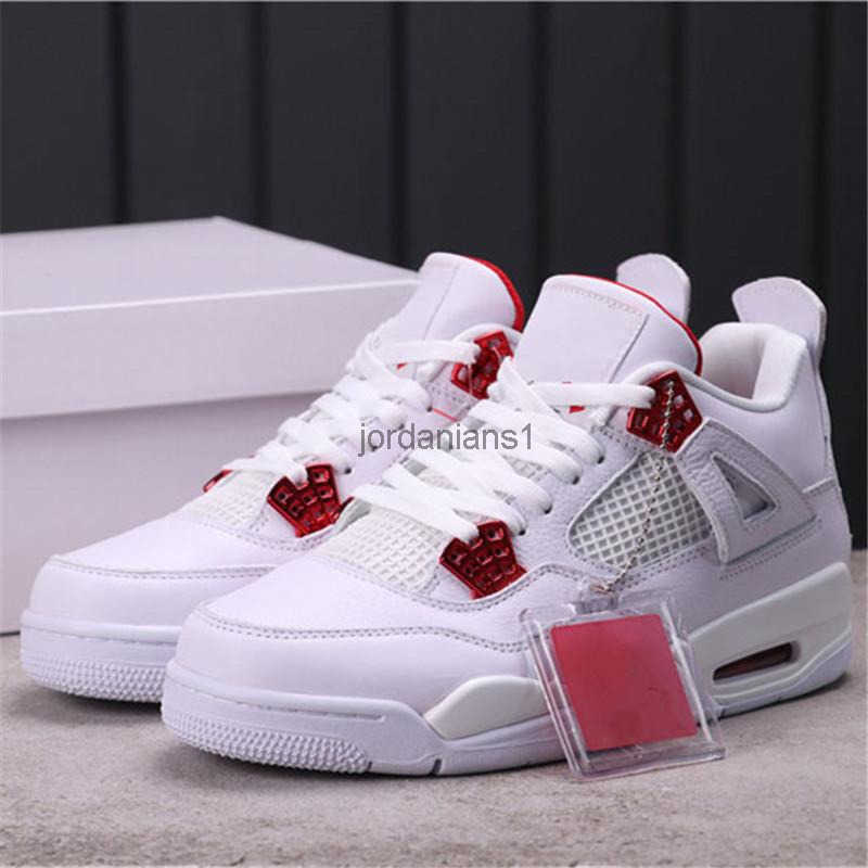 

Jumpman 4 Retro GS Metallic Red Mens Basketball Shoes Outdoor Sports Sneakers With Original Box Fast Delivery