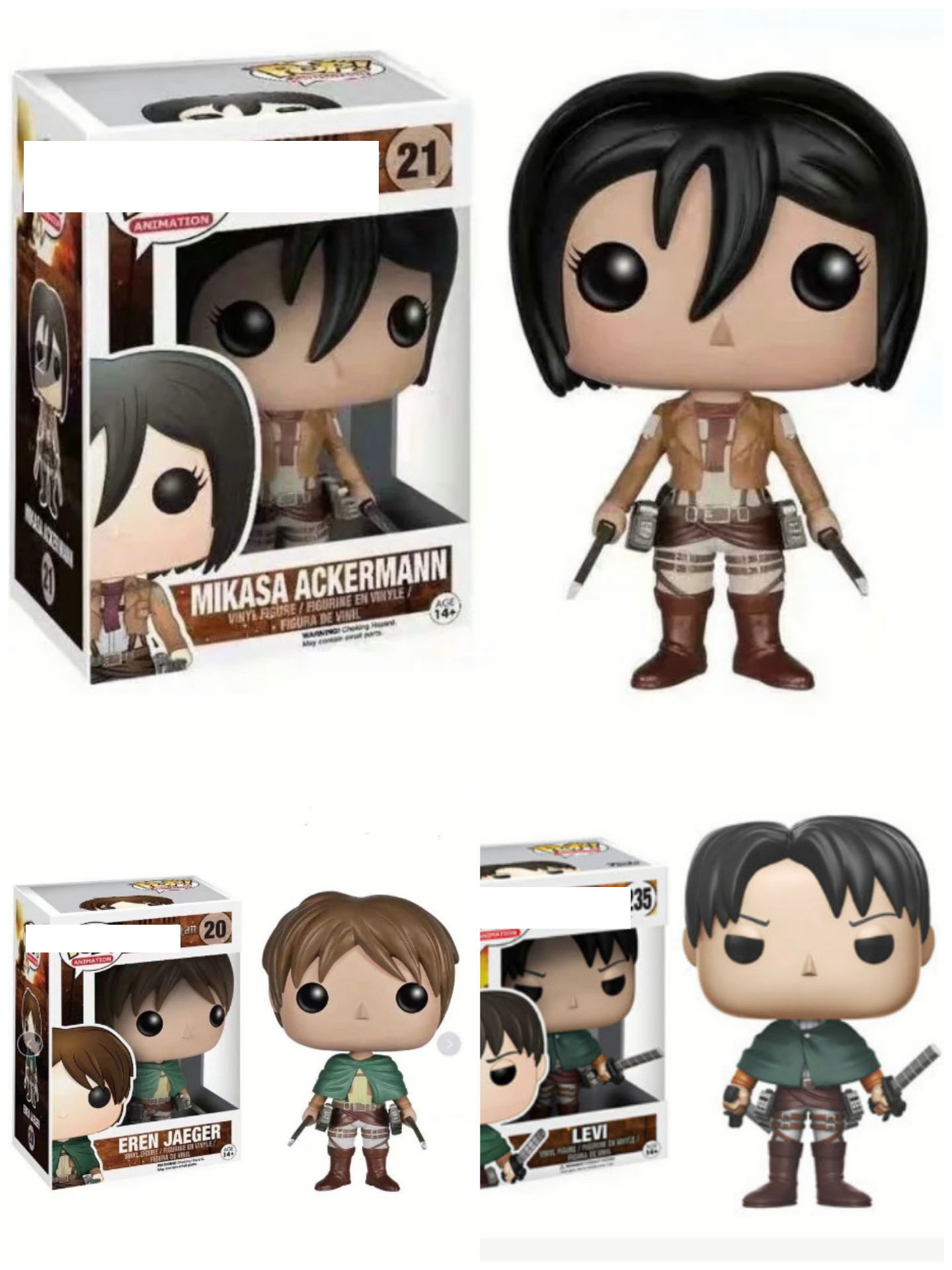 

POP figures Attack on Titan Captain Levi doll figure animation peripheral Alan Mikasa Ackerman, Customize