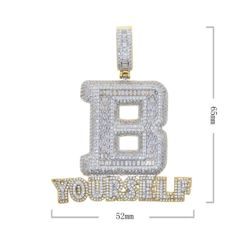 

Chains High Quality Iced Out Bling 5A Cubic Zirconia Letter B Pendant Charm Necklaces For Men Boy Hip Hop Rope Chain Fashion JewelryChains